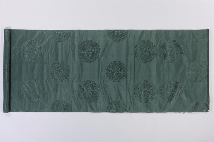 墨绿色二则团龙纹线绸