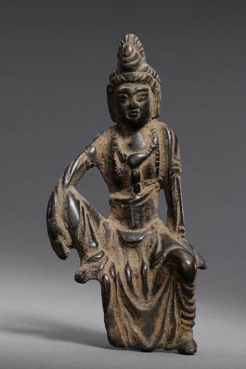 铜鎏金水月观音菩萨像