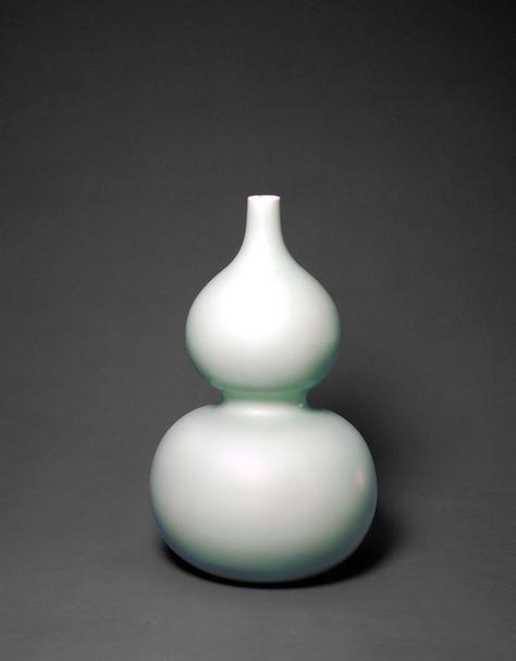 雍正款冬青釉葫芦瓶