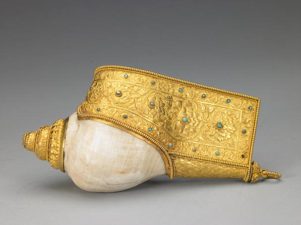 银镀金镶嵌海螺