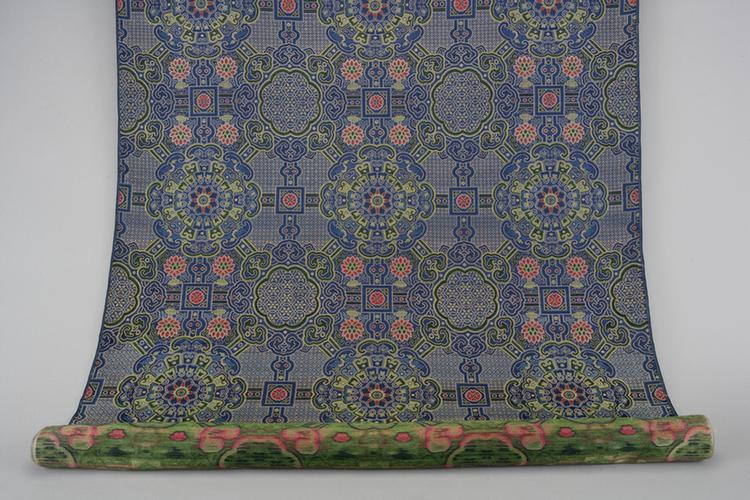 蓝色地大天华锦