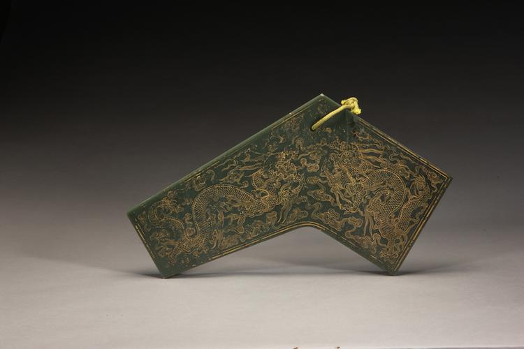 碧玉描金云龙纹编磬-应钟