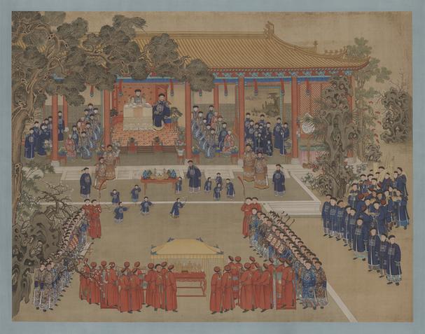 颙琰万寿图像轴