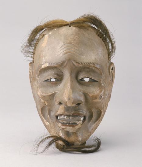 白面带须老人面具