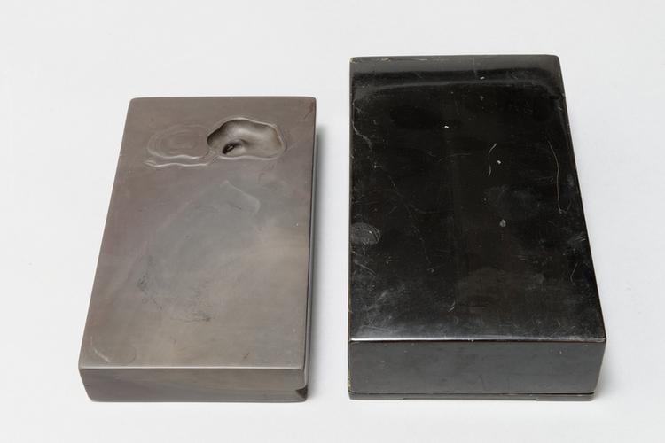 紫石雕竹节长方砚