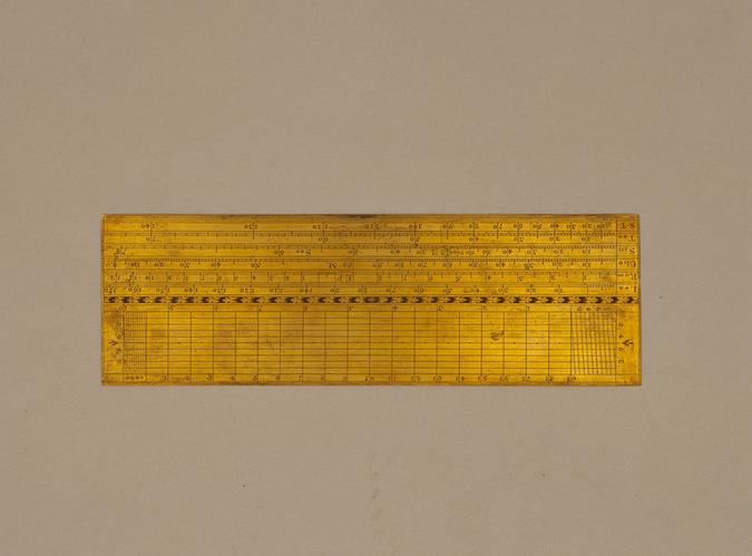 铜镀金算尺
