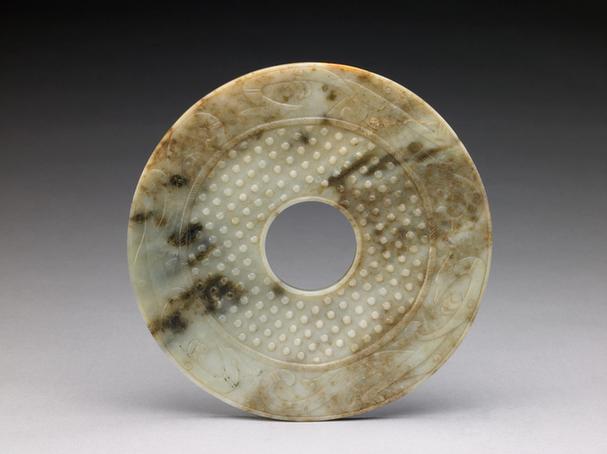 青玉夔凤谷纹璧