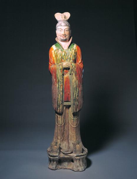 三彩文吏俑