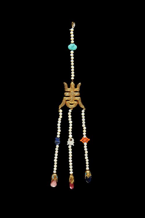 银镀金寿字纹流苏