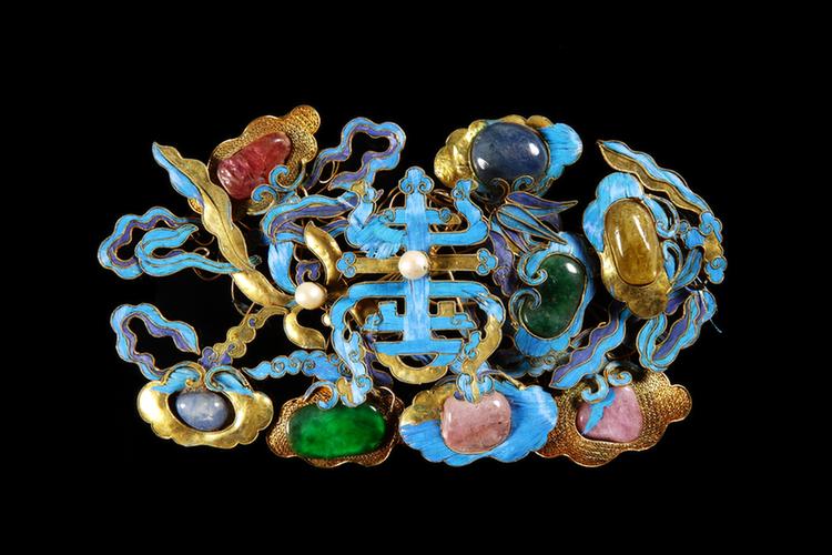 银镀金灵芝纹簪