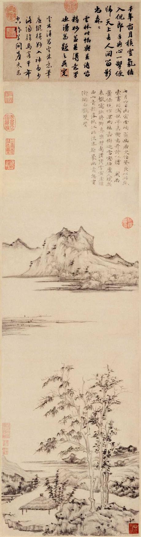 倪瓒秋亭嘉树图轴