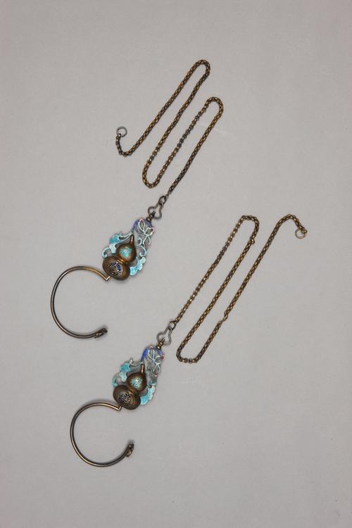 银镀金烧蓝葫芦形帐钩