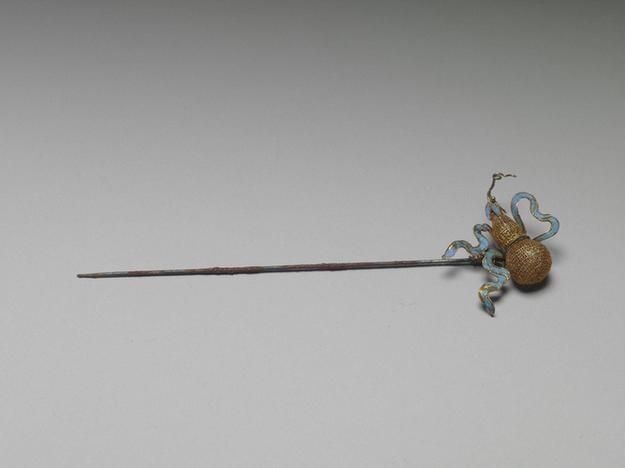 鎏金葫芦点翠花针