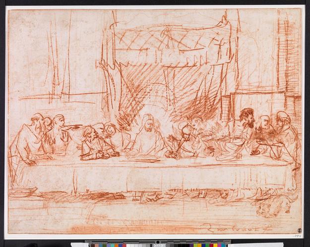 Rembrandt--The Last Supper, after Leonardo da Vinci