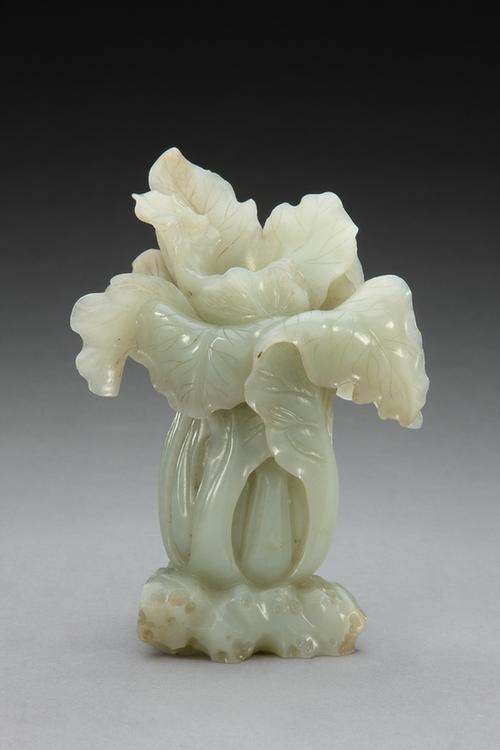 青玉白菜式花插