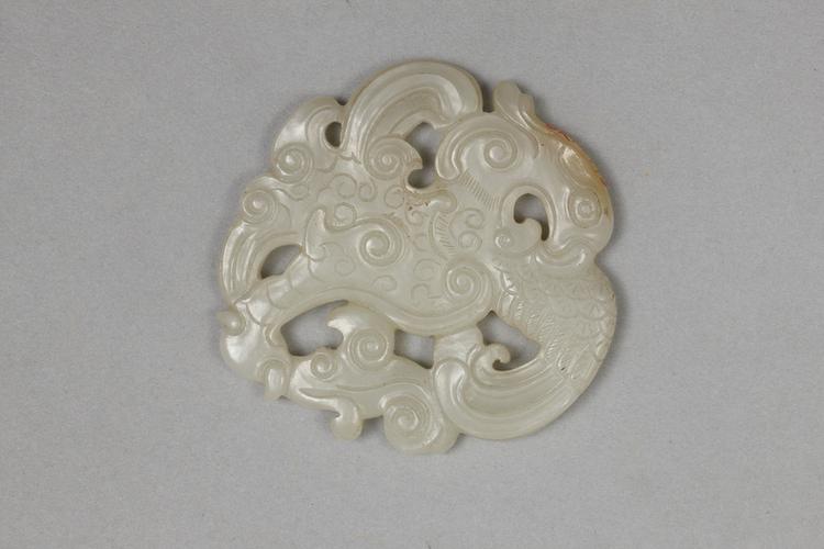 白玉透雕凤纹佩