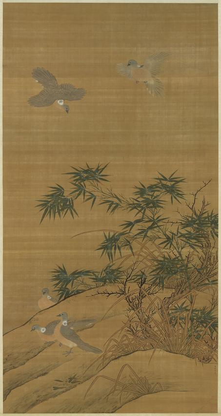 竹林鹁鸽图（伪作）