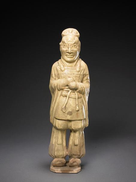 陶黄釉武士俑