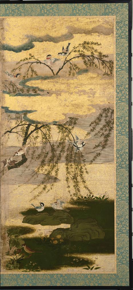 室町时代 浜松图屏风-第一屏