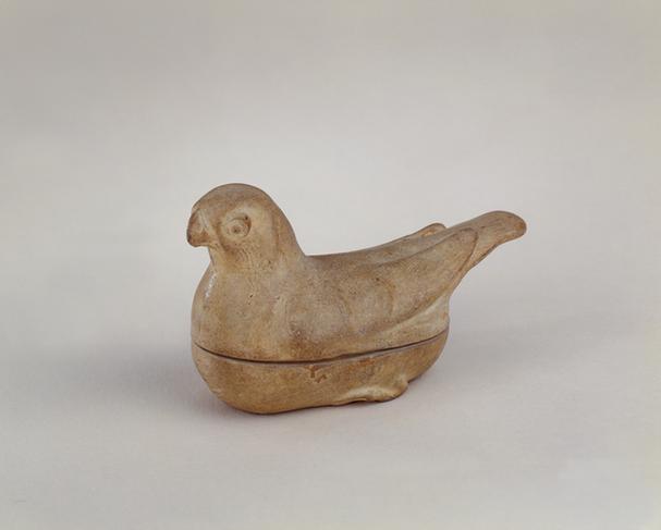 越窑青釉鸟式盖盒