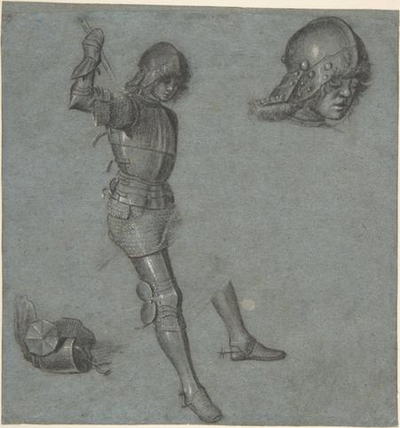 Vittore Carpaccio--Studies of a Seated Youth in Armor
