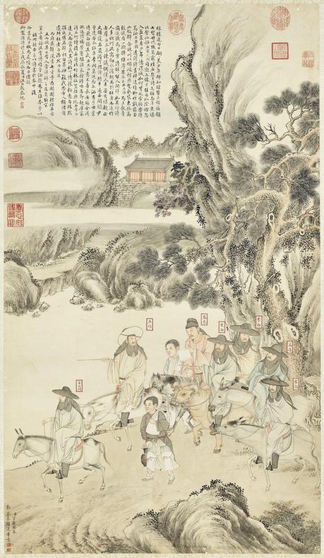 仿韩滉七才子过关图