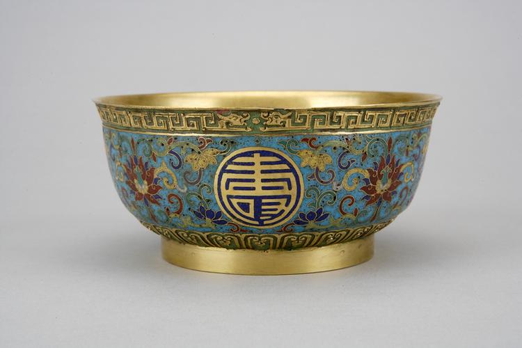 掐丝珐琅万寿无疆碗