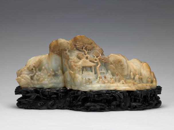 青玉兰亭修禊山子