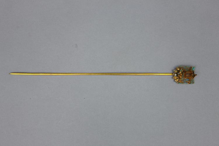 金镶珠宝凤头簪