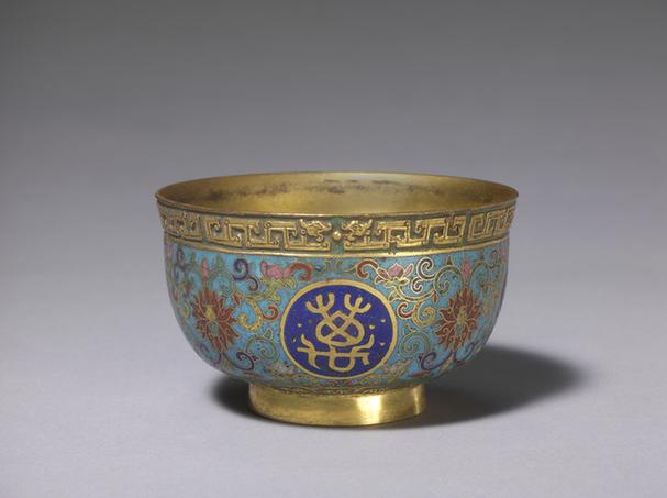 掐丝珐琅万寿无疆碗