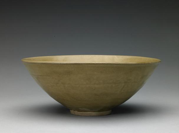 耀州窑青釉印莲花纹碗