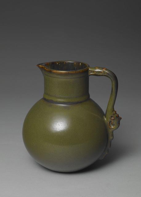 雍正 茶叶末螭耳花浇