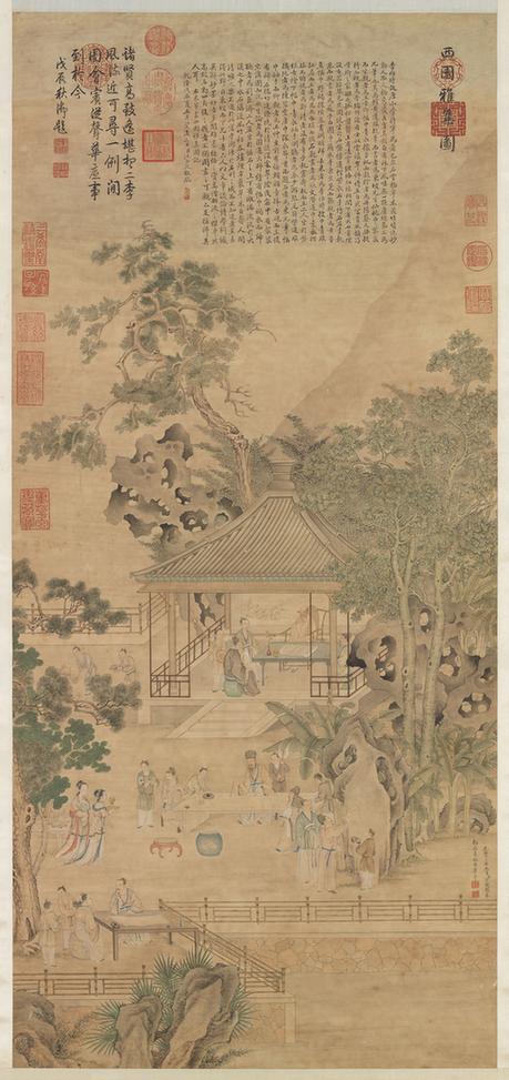 摹仇英西园雅集图