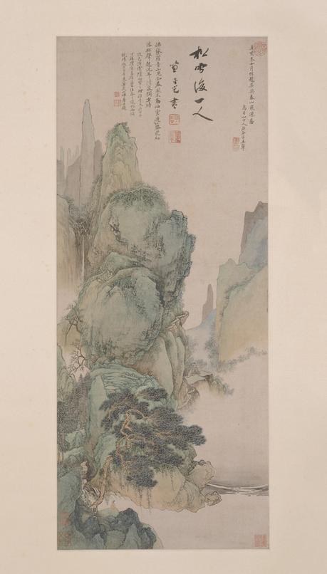 仿赵孟頫春山飞瀑图轴