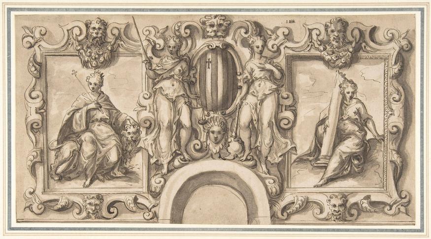 Bernardino India--Design for a Wall Decoration over an Arched Doorway
