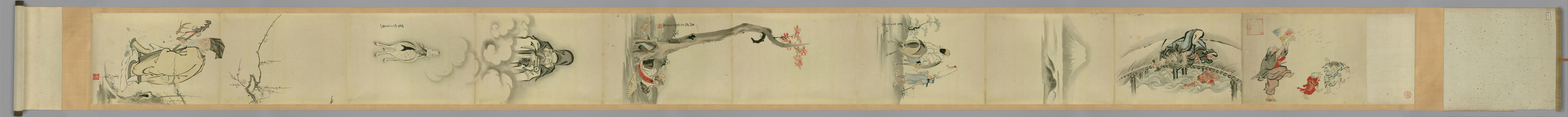 仿古人物粉本(狩野家图卷)