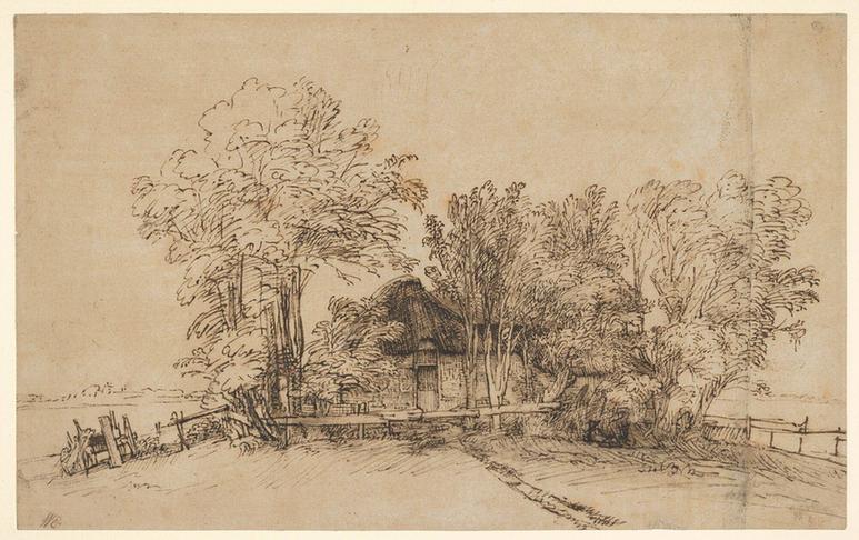 Rembrandt--Cottage among Trees
