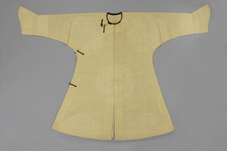 浅驼色二则团龙纹暗花直径纱小单常服袍