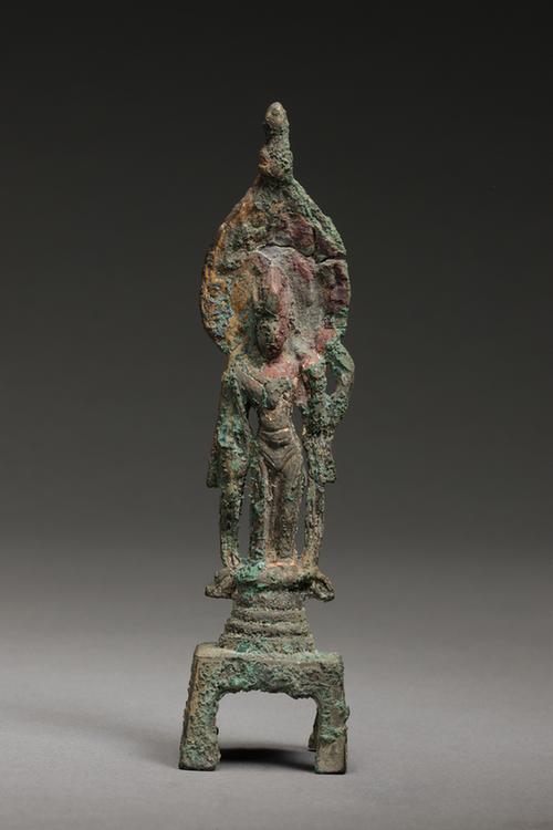 铜鎏金杨柳枝观音菩萨立像