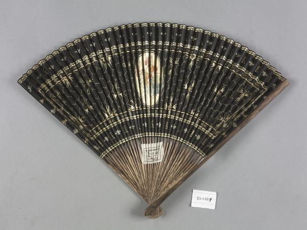 棕竹股书画面折扇