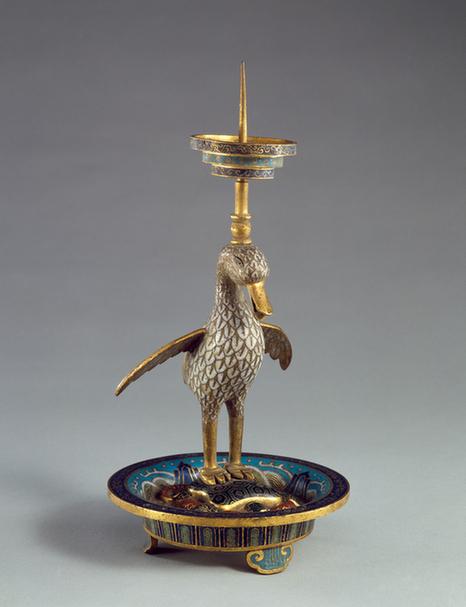 掐丝珐琅海晏河清烛台