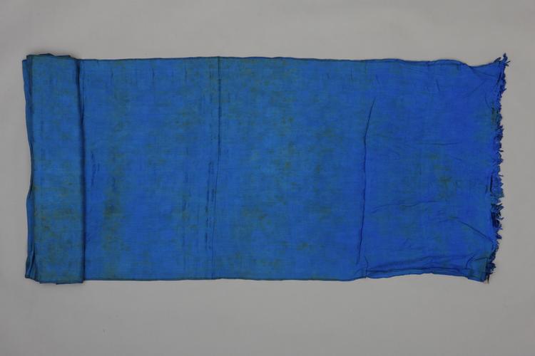 宝蓝皮球花纹春绸