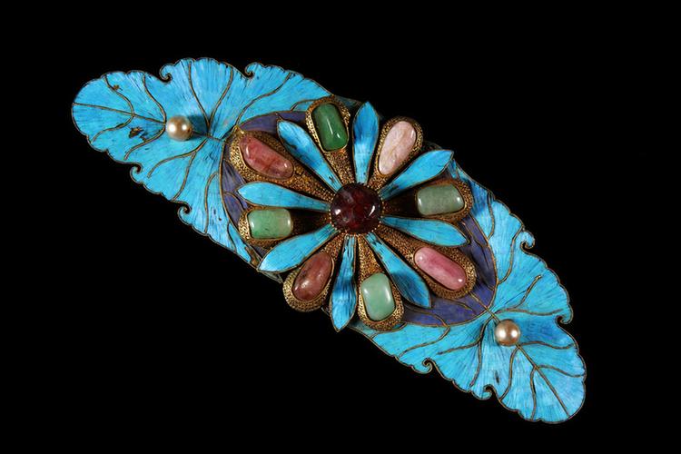 银镀金菊花纹结子