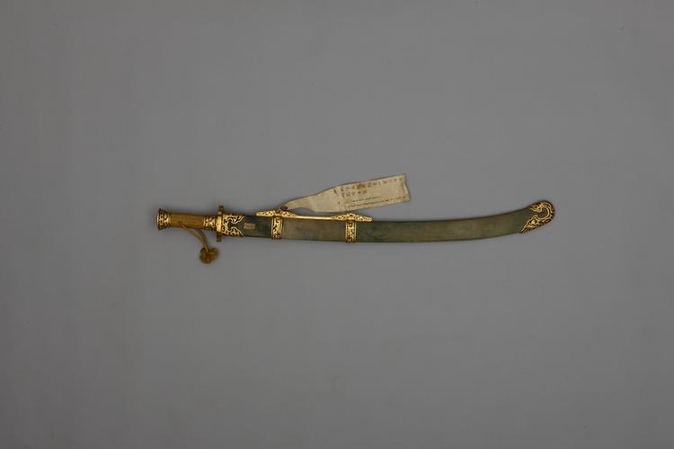 铁柄鲨鱼皮鞘彩锷腰刀