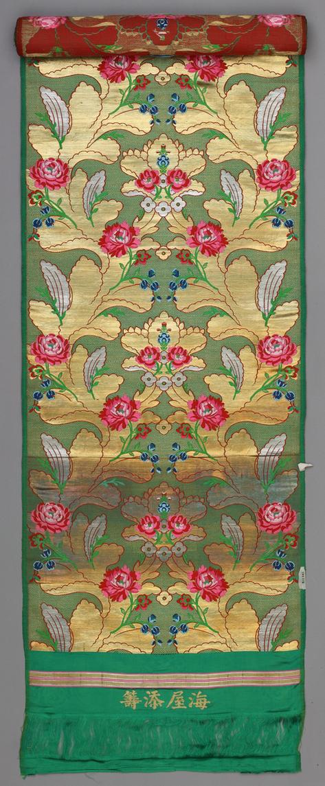 彩色芍药花纹金宝地锦