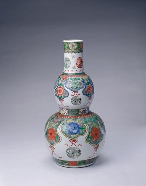 成化款五彩鹤寿纹葫芦瓶