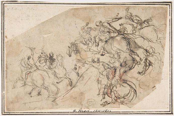 attributed to Francesco Allegrini--Cavalry Charge