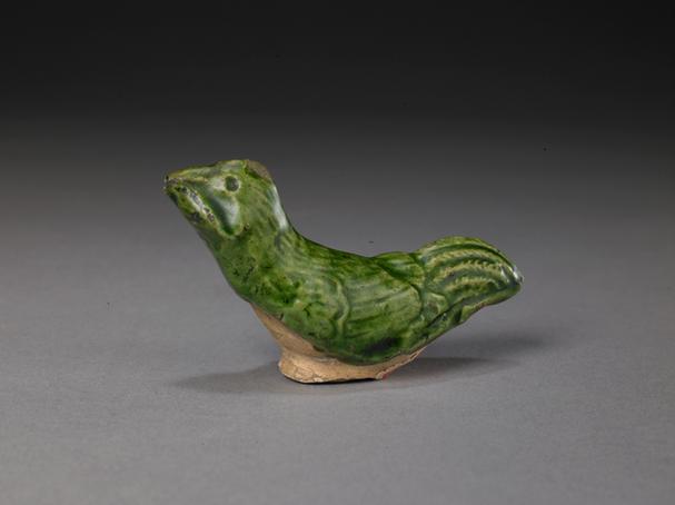 石湾窑绿釉鸡
