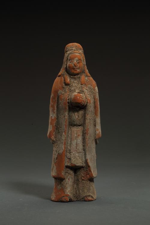 陶披风衣武士俑