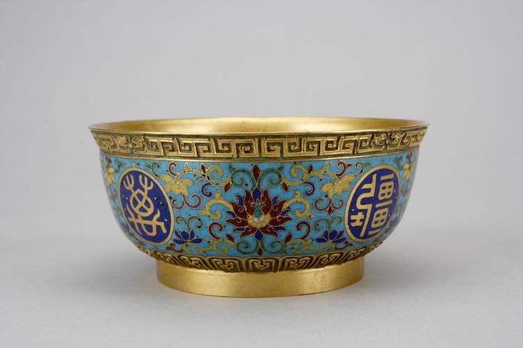 掐丝珐琅万寿无疆碗